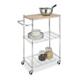 thumbnail image 5 of Whitmor Kitchen Storage/Microwave Cart-Wood & Chrome - Length 13.25 x Width 27.5 x Height 33.5, 5 of 11