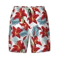 thumbnail image 4 of Lsque Mens Swim Trunks Lilies Flowers Pattern - Bathing Suit Compression Liner - Beach Swim Shorts Swimwear - (S-3XL) - Stretch Quick Dry -Small, 4 of 9