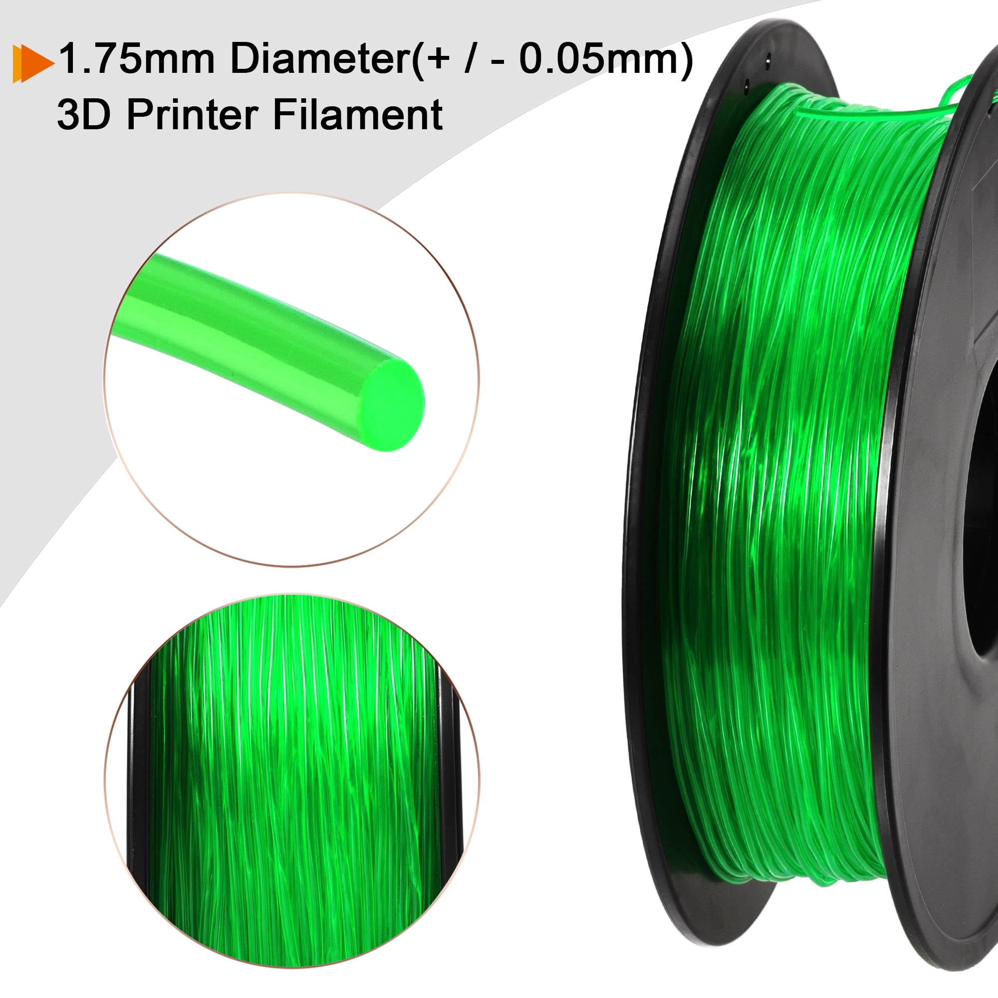 Uxcell 3D Printer Filament 1.75mm TPU Filaments Dimensional Accuracy +/- 0.05mm Green