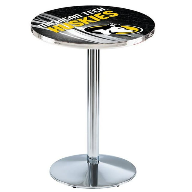 Holland Bar Stool L214C4236MITech-D2 42 Pouces Michigan Tech Huskies Table de Pub avec 36 Pouces Top&44; Chrome