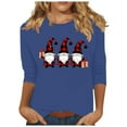 thumbnail image 3 of Jsaierl Merry Christmas Shirts for Women Plus Size Christmas Graphic Tees Stretch Crewneck T-shirt 3/4 Sleeve Holiday Blouse Tops Christmas Gifts, 3 of 5