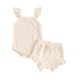 thumbnail image 1 of Conjunto de 3 piezas de ropa de verano para niña recién nacida de hoksml, mono de algodón con volantes y cintura elástica, pantalones cortos, ofertas de liquidación de 3 a 12 meses, 1 of 8
