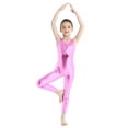 thumbnail image 3 of Yartina Girls Metallic Dance Sport Leotard Sleeveless Gymnastic Unitard Full Body Bodysuit Pink XL, 3 of 7