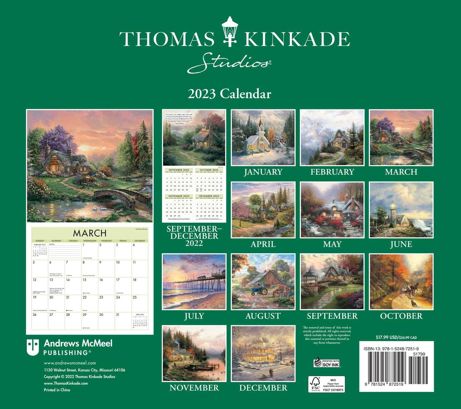 Thomas Kinkade Studios 2023 Deluxe Wall Calendar (Calendar) - Walmart.com