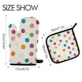 thumbnail image 2 of Yayeee Oven Mitts and Pot Holder Set of 2 Heat Resistant Kitchen Gloves Baking Hot Pad, Polka Dot, 2 of 5
