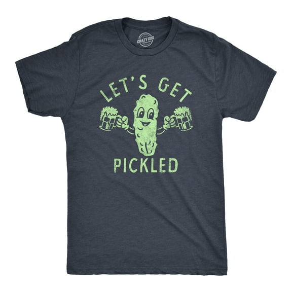 Mens Lets Get Pickled T Shirt Funny Beer Drinking Partying Pickle Lovers Tee for Guys Graphic Tees