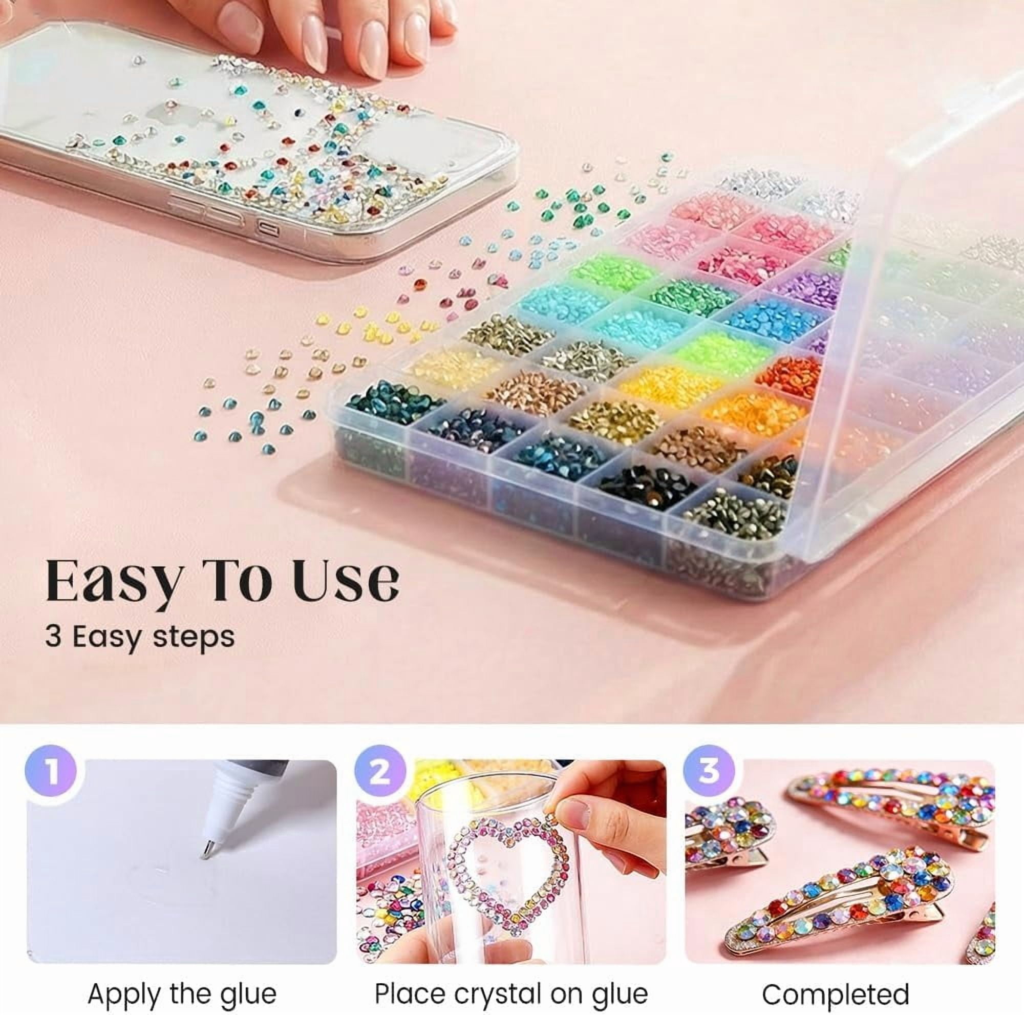 Jelly Flatback Multicolor Rainbow Rhinestones Gems Loose Gemstones [Bedazzling Kit], 3mm, 24000 PCS