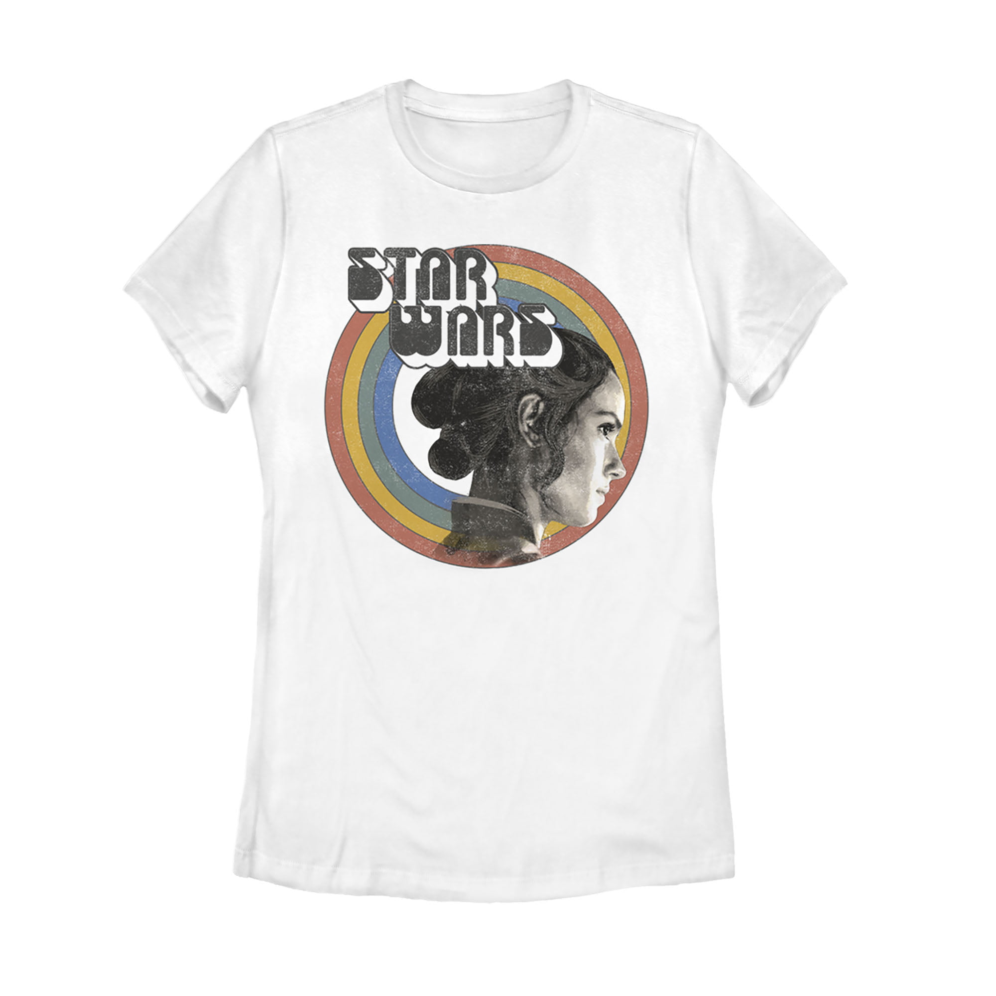 Women's Star Wars: The of Skywalker Rey Vintage Rainbow Graphic Tee White Small Walmart.com