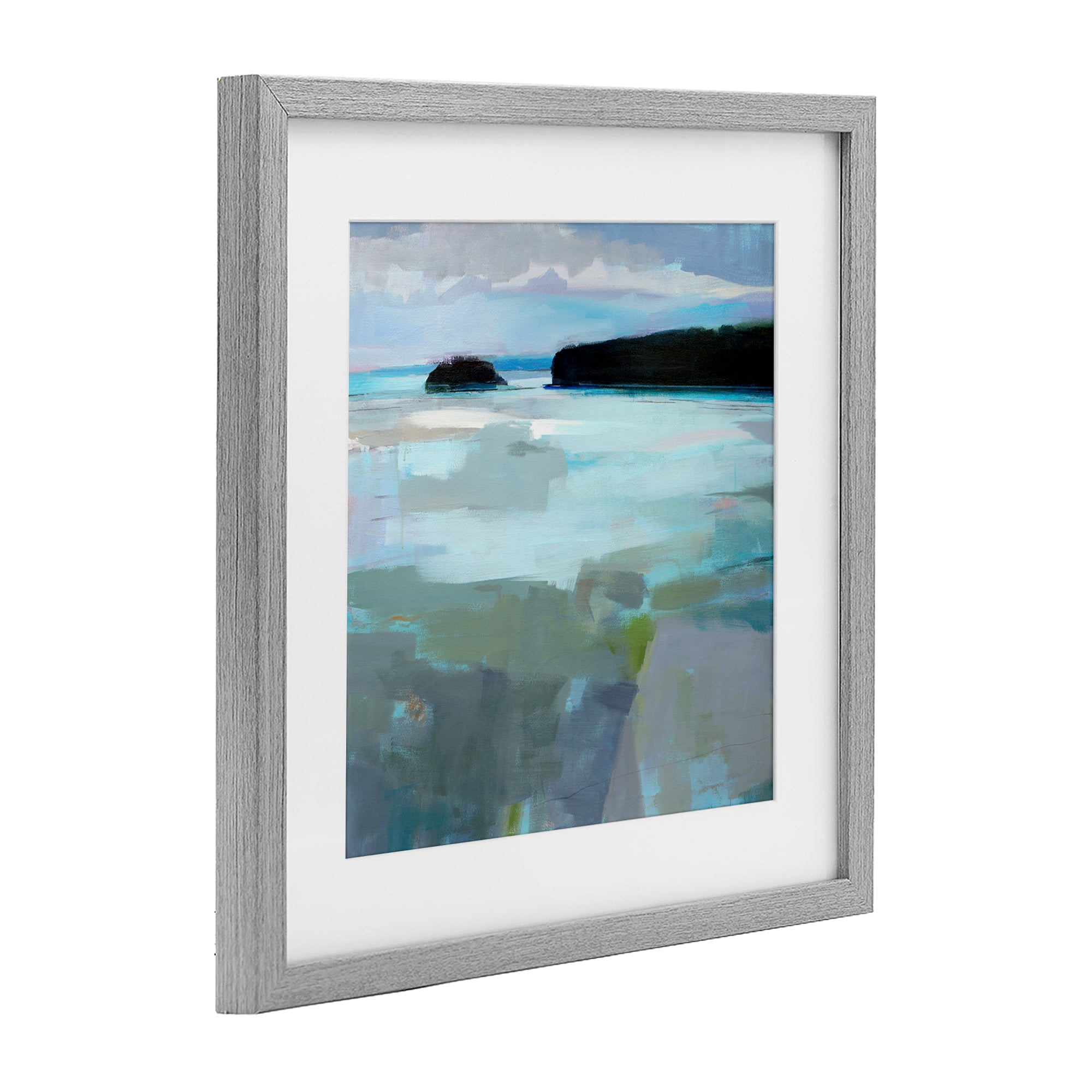 Stupell Industries Freeport Maine Abstraction Gray Framed Print Under Glass, design by Kathleen Robbins