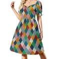 thumbnail image 3 of Vestido de manga corta con billete de cien dólares Vestidos de baile Ropa de verano para mujer Vestido morado Vestido, 3 of 7