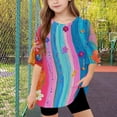 thumbnail image 5 of Virmaxy (5-15 Years) Boys Girls Fashion Casual Shirt Teenagers Solid Color Short Sleeve Round Neck Top Summer Loose Casual Trendy Pullover Shirt Multicolor-31 10 Years, 5 of 8