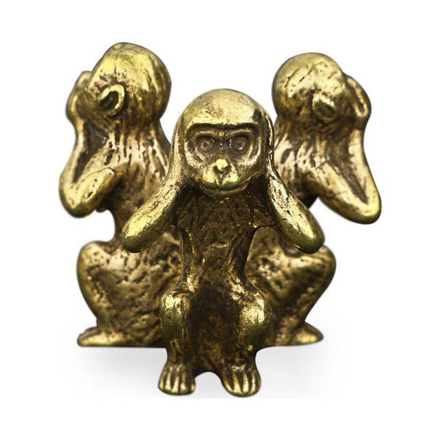Conjunto de 3 figuras de monitos, figura decorativa de los 3 monos sabios