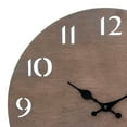 Stonebriar Modern Dark Natural Wood 14 Inch Round Hanging Wall Clock