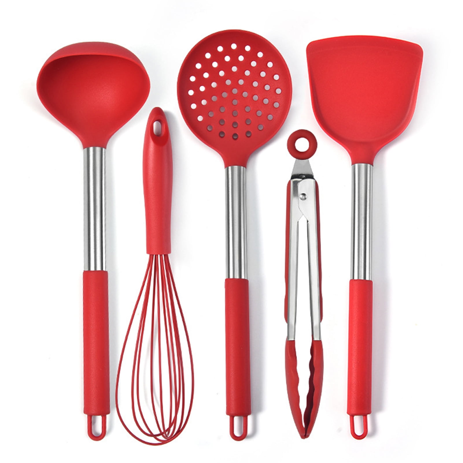 Kitchen Utensil Set, Silicone Kitchen Cooking Tools, 5Pcs Kitchen Utensils, Whisk, Basting Brush
