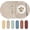 Beige-Cream, variant on PROMATTOO Round Floral Embossed Placemats Set of 6,Faux Leather Waterproof Dining Mat,Beige Cream