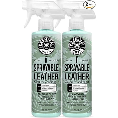 Chemical Guys SPI_103_1602 Sprayable Leather Cleaner and Conditioner in One for Car Interiors, Apparel, and More (Works on Natural, Synthetic, Pleather, and More) Leather Scent, (2 Pack) 16 fl oz
