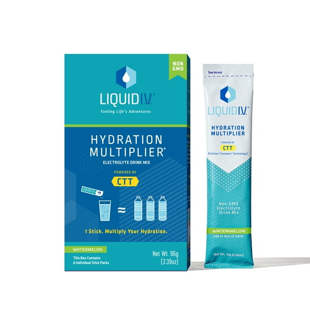 Liquid I.V. Hydration Multiplier, Watermelon, 6 Ct, Electrolyte Powder