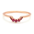 thumbnail image 4 of HeartsAndYou 0.2ct Natural Pink Ruby Wedding Band 14k SOLID Rose Gold Stackable Curved Crown, 4 of 9