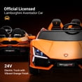 thumbnail image 3 of Track Seven 24V 2-Seater Ride on Car, Licensed Lamborghini Revuelto Electric Car with Remote Control, Music, LED Lights, Key Start, Spring Suspension, Max Speed 4.3mph, 24V Ride on Toy Car, Orange, 3 of 10