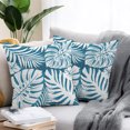 thumbnail image 2 of Throw Pillow Covers 20x20 Inch Set of 2, Palm Tree Monstera Waterproof Outdoor Pillow Covers, Cyan Blue Leaf Boho Botanical Tropical Decorative Cushion Pillowcases for Couch, Sofa, Bed, Garden, Patio, 2 of 9