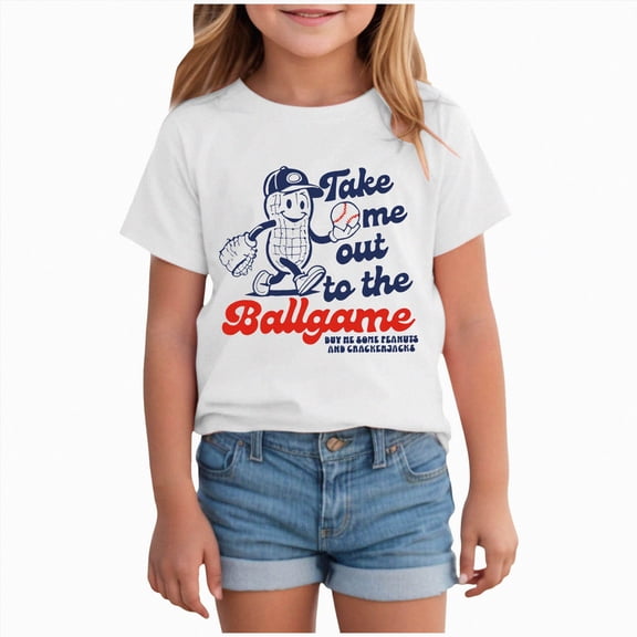 Gubotare Toddler Girl Boy Baseball Shirt T-Shirt Kids Baseball Outfit Cute Tee Game Day Short Sleeve Top 11T-12T,White