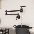 thumbnail image 6 of Besdor Pot Filler Faucet Matte Black Wall Mount Over Stove Faucet, Commercial Brass Pot Filler Faucet Black, Double Joint Swing Arms, Single Hole Two Handles Folding Kitchen Faucet, 6 of 7