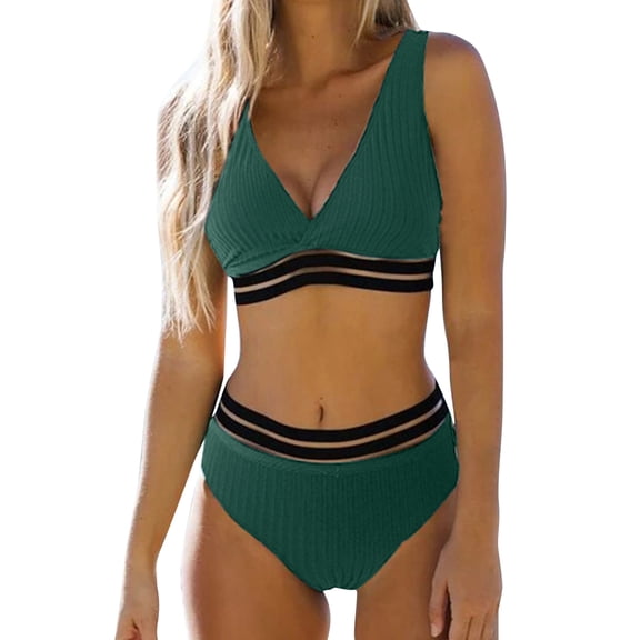 KaLI_store Swimsuit Women Tummy Control Women Plus Size Tankini Swimsuit Two Piece Flowy Swimdress Bathing Suits with Shorts Green,M