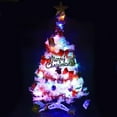 thumbnail image 2 of Wideskall 2 Feet Tabletop Artificial Mini White Christmas Pine Tree with 30 Multi-Color LED Lights & Ornaments, 2 of 5