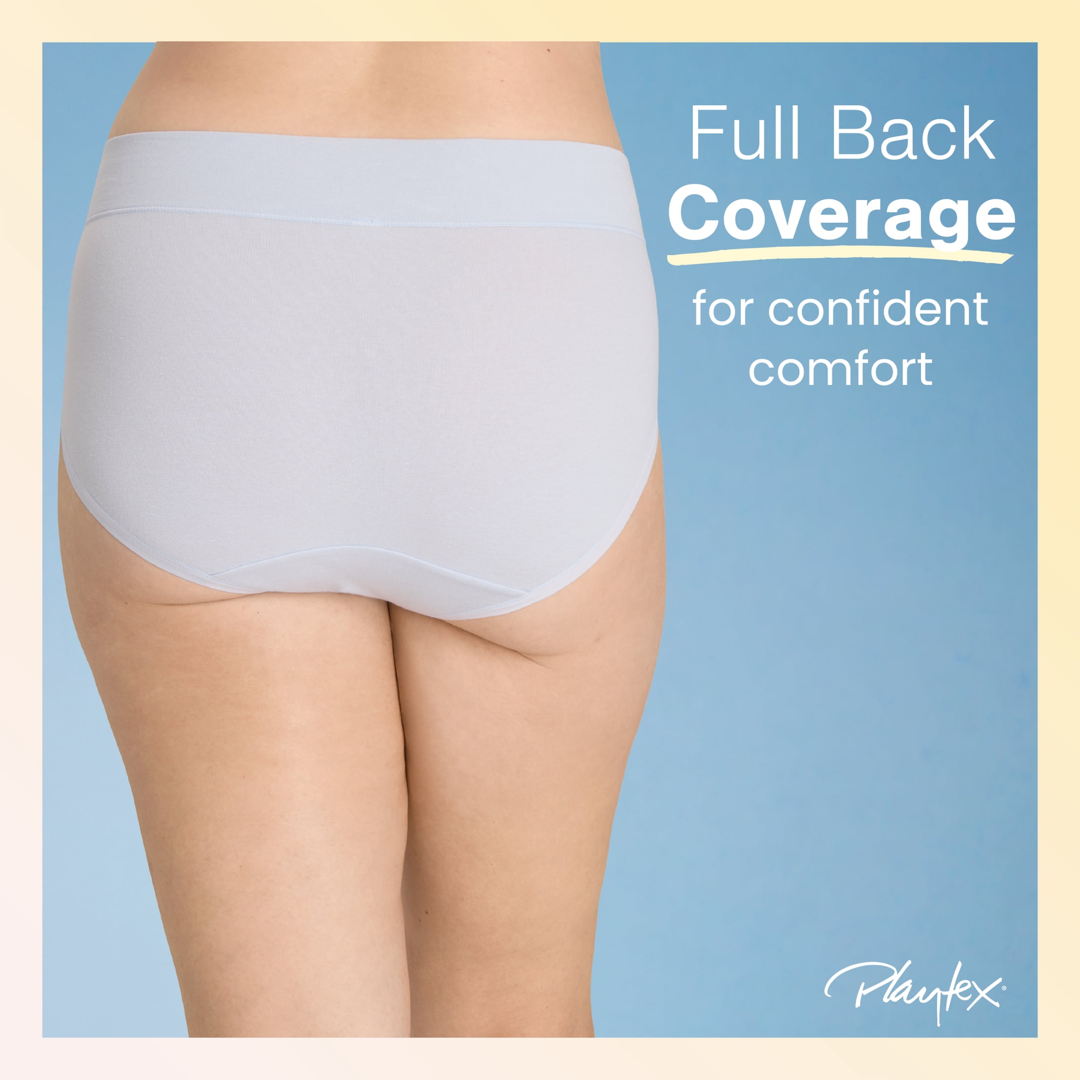 Playtex Women's Cotton Stretch Light Smoothing Underwear Brief, 3-Pack