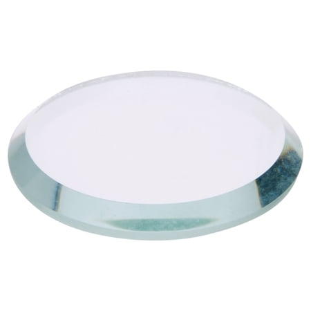 Plymor 1" Round, 3mm Thick Beveled Clear Glass Circle, Pack of 2