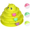 thumbnail image 1 of Cat Toy Roller 3-Level Turntable Cat Toy Balls with Six Colorful Balls Interactive Kitten Fun Mental Physical Exercise Puzzle Toys Green, 1 of 6