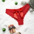 thumbnail image 3 of Panties for Women,Fashion Christmas Lace Elastic Hollow Low Rise Bowknot Underwear for Women,Womens Underwear,A,XL, 3 of 4