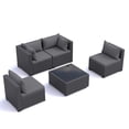 thumbnail image 5 of MRUAKA 5 Pieces Patio Conversation Set, Outdoor Sectional PE Rattan Wicker Furniture Seat,Dark Gray, 5 of 7