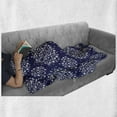 thumbnail image 6 of Navy and White Soft Flannel Fleece Throw Blanket, Scroll Pattern with Little Rural Wildflowers and Buds Feminine Corsage, Cozy Plush for Indoor and Outdoor Use, 50" x 70", Indigo White, by Ambesonne, 6 of 6