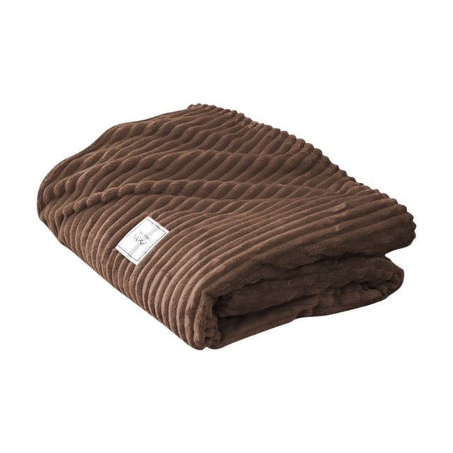 Popular Home Essentials, Fleece Solid Color Striped Fleece Blanket Coral Fleece Sofa Cover Blanket Air Conditioning Blanket Nap Blanket