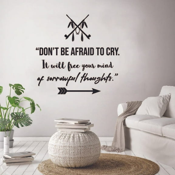 Don't Be Afraid Indian Indians Native American Quote Tribe Quotes Wall Sticker Art Decal for Girls Boys Room Bedroom Garage House Fun Home Decor Stickers Wall Art Vinyl Decoration Size (8x10 inch)