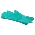 thumbnail image 3 of Yuarrent 1 par de guantes para lavar platos con estropajo, tazones para platos, limpieza de alimentos, limpieza, manoplas resistentes al calor, Mostrada Verde Yuarrent HA060614-02, 3 of 6