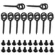 thumbnail image 2 of 10 tornillos de cebo con 20 anillos ovalados, anillo de aparejo de carpa, detiene el tornillo de gancho para aparejos de pesca de carpa, color negro, 2 of 14