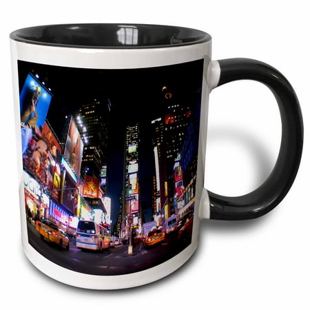 

3dRose New York City Times Square - Two Tone Black Mug 11-ounce