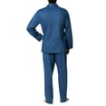 thumbnail image 2 of Hanes Men's Pajamas Cotton X-Temp Long Sleeve Shirt & Pants Knit Pjs Lounge Set - Blue Yonder (Medium), 2 of 7