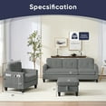 thumbnail image 2 of ZAFLY 2 Piece Sofa Sets, Living Room Furniture Set, Include Sectional Sofa and Chair - Gray, 2 of 7