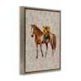 thumbnail image 3 of Stupell Industries Cottage Horse with Florals Brown Framed Floater Canvas Wall Art design by Yen, 21 x 17, 3 of 9
