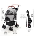 thumbnail image 6 of Tereitr Pet Stroller for Small & Medium Dogs Cats, Foldable 4-Wheel Travel Carrier with Adjustable Canopy, Breathable Mesh & Removable Basket, Lightweight Dog Stroller, 6 of 10