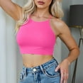 thumbnail image 2 of Glisme Swimsuits For Women 50S Tie Knot Back Soft Padding Bikini Top Swimsuit Tops Pink Bathing Suits For Swimming Pool, 2 of 5
