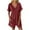 Wine 1, variant on Kaemgyyd Women's Short Sleeve Romper Summer Casual V Neck Wide Leg Short Jumpsuit Baggy Beach One Piece Outfit with Pockets