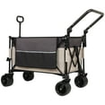 thumbnail image 5 of Multi-Functional Push-Pull Folding Wagon Cart with Rotating Handle & 360° All-Terrain Wheels – Heavy-Duty, Adjustable Design, Large Capacity for Transport, Groceries, and Outdoor Use, Khaki- Gray, 5 of 9