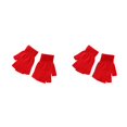 thumbnail image 3 of Wisewang 1 Paire Gants Tricotés Demi-Doigt Unisexe Mitaines Sans Doigts Portables Extérieur Moto Route Cyclisme Vélo Chauds Rouges 2 Ensembles, 3 of 6