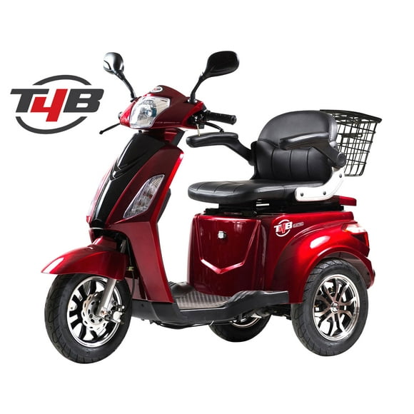 T4B LU-500W Mobility Electric Recreational Outdoors Scooter 48V20AH with Three Speeds, 14/22/32kmph - Red