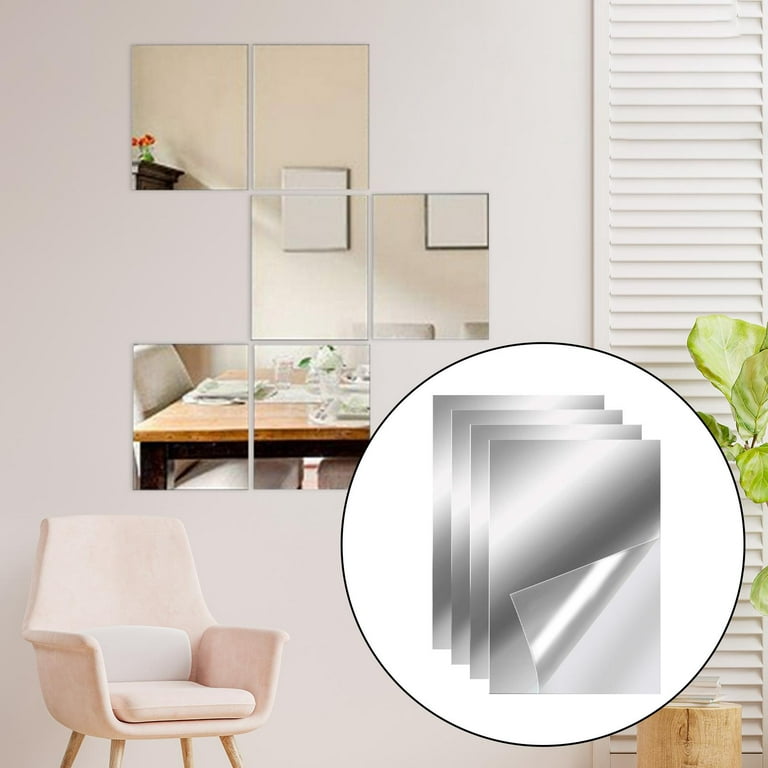 4 Pieces of Flexible Mirror Wall, Acrylic Mirror Sheet, Full