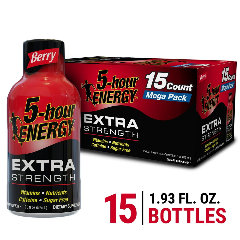 5hour ENERGY® Shot, Extra Strength, Berry, 1.93 oz, 15 Count Walmart